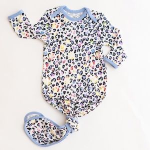 Leopard Love Bamboo Viscose Infant Knotted Gown